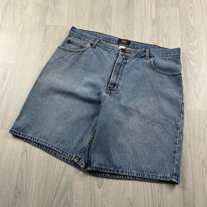 VINTAGE ROUTE 66 BAGGY LOOSE SKATER JORTS LIGHT BLUE (36w)