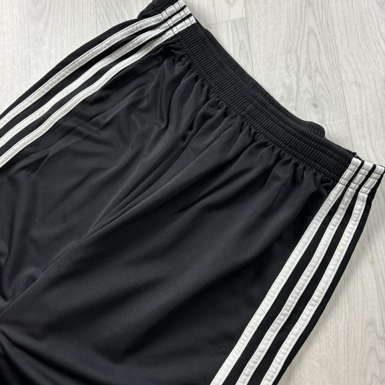 VINTAGE 90s ADIDAS BAGGY POPPER TRACKSUIT BOTTOMS BLACK