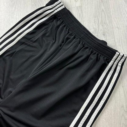 VINTAGE 90s ADIDAS BAGGY POPPER TRACKSUIT BOTTOMS BLACK