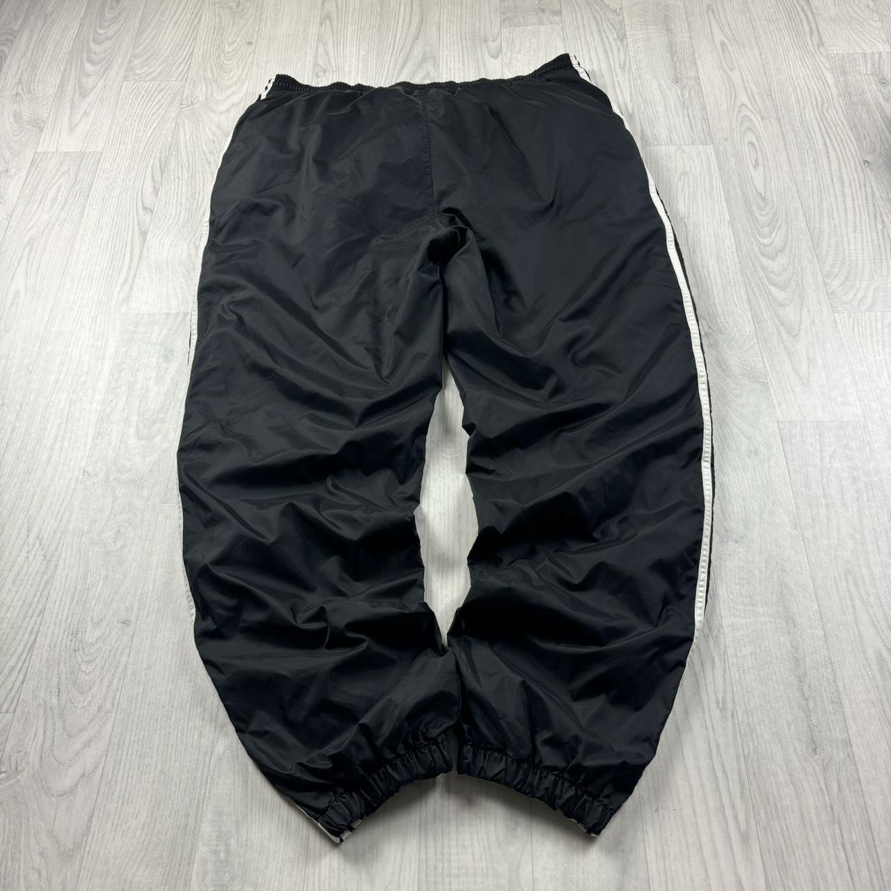 VINTAGE 90s ADIDAS BAGGY SHELL TRACKSUIT BOTTOMS BLACK