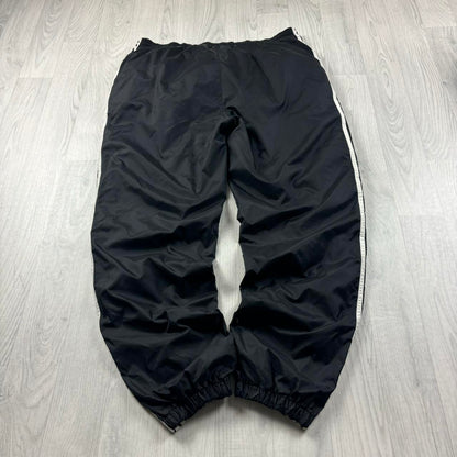 VINTAGE 90s ADIDAS BAGGY SHELL TRACKSUIT BOTTOMS BLACK