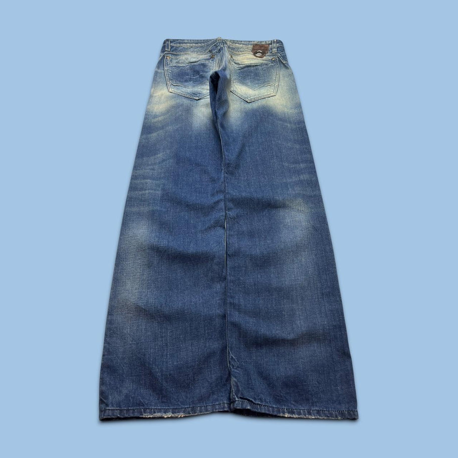 VINTAGE Y2K ENERGIE RULY BAGGY STRAIGHT LEG FADED JEANS BLUE