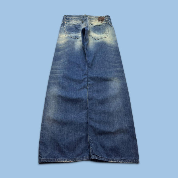 VINTAGE Y2K ENERGIE RULY BAGGY STRAIGHT LEG FADED JEANS BLUE