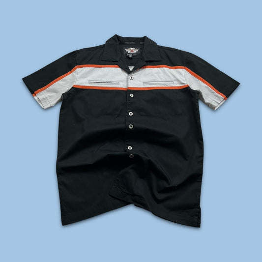 VINTAGE Y2K HARLEY DAVIDSON SHORT SLEEVE BUTTON UP SHIRT BLACK