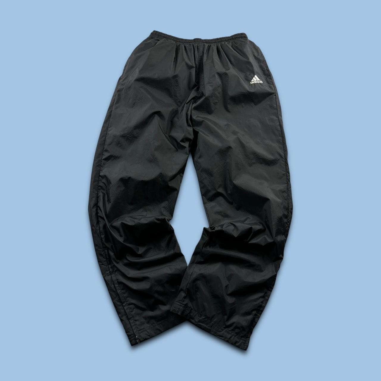 VINTAGE 90s ADIDAS BAGGY TRACKSUIT BOTTOMS BLACK