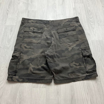 VINTAGE Y2K LEVIS SIGNATURE BAGGY CAMO CARGO SHORTS CHARCOAL GREY