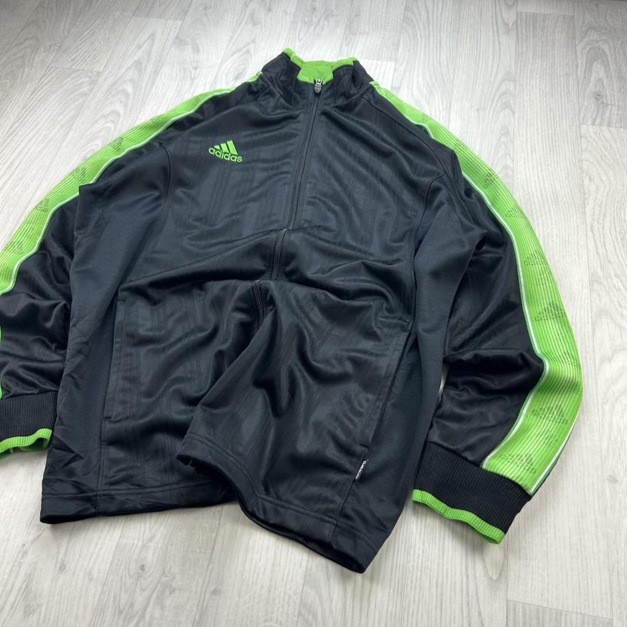 VINTAGE Y2K ADIDAS TRACK JACKET BLACK / GREEN