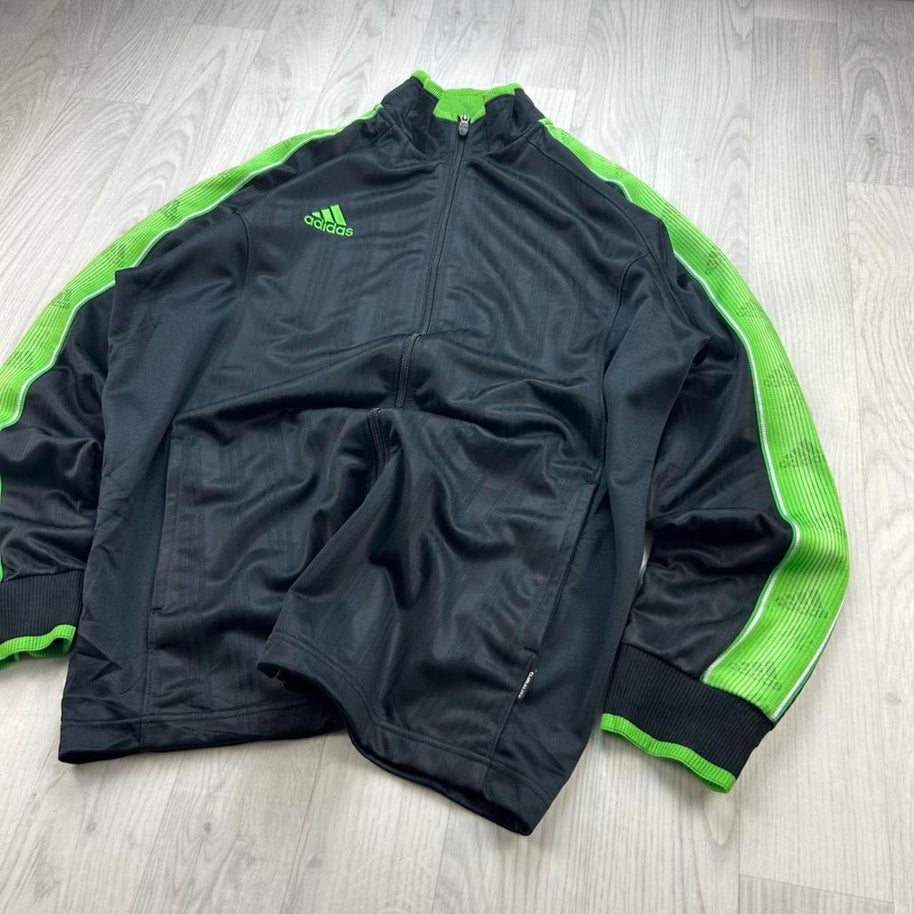 VINTAGE Y2K ADIDAS TRACK JACKET BLACK / GREEN