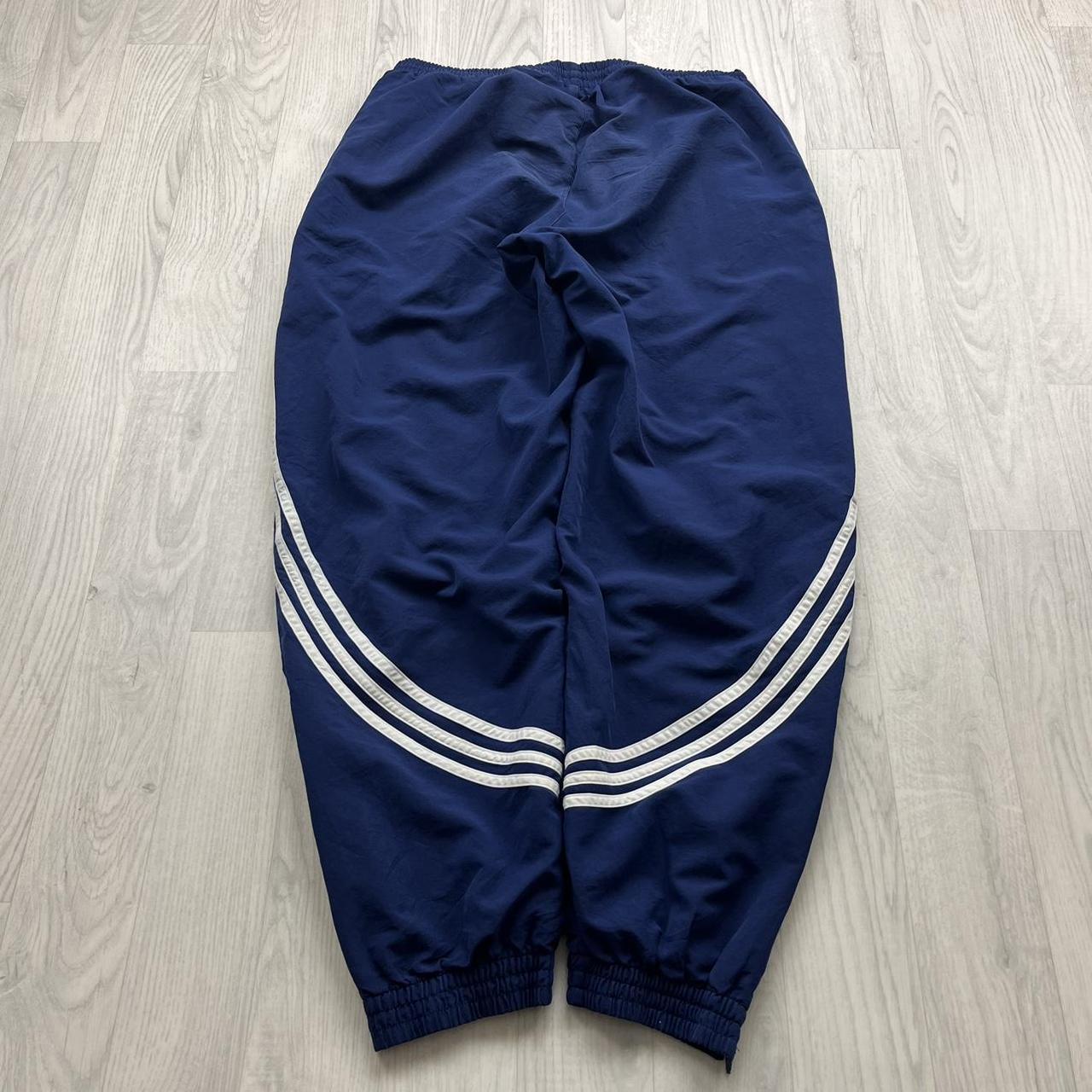 VINTAGE Y2K ADIDAS BAGGY TRACKSUIT BOTTOMS NAVY BLUE