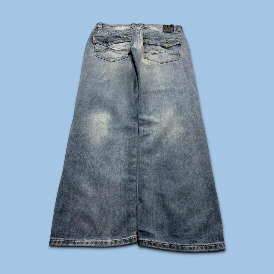 VINTAGE Y2K STRAIGHT LEG BAGGY JEANS BLUE