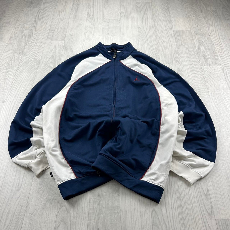 VINTAGE Y2K JORDAN ZIP UP TRACK JACKET NAVY