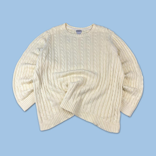 VINTAGE Y2K L L BEAN KNITTED JUMPER YELLOW
