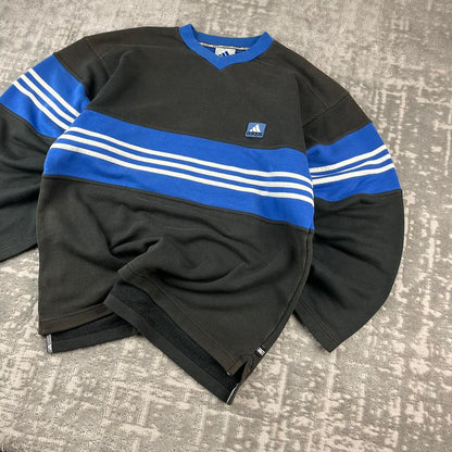 VINTAGE Y2K ADIDAS BOXY SPORTY SWEATSHIRT FADED BLACK