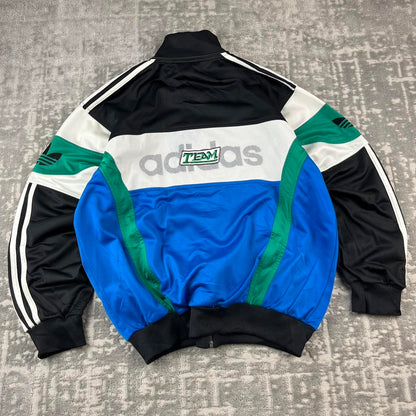 VINTAGE 90s ADIDAS PANELLED SPORTY TRACKSUIT JACKET BLACK