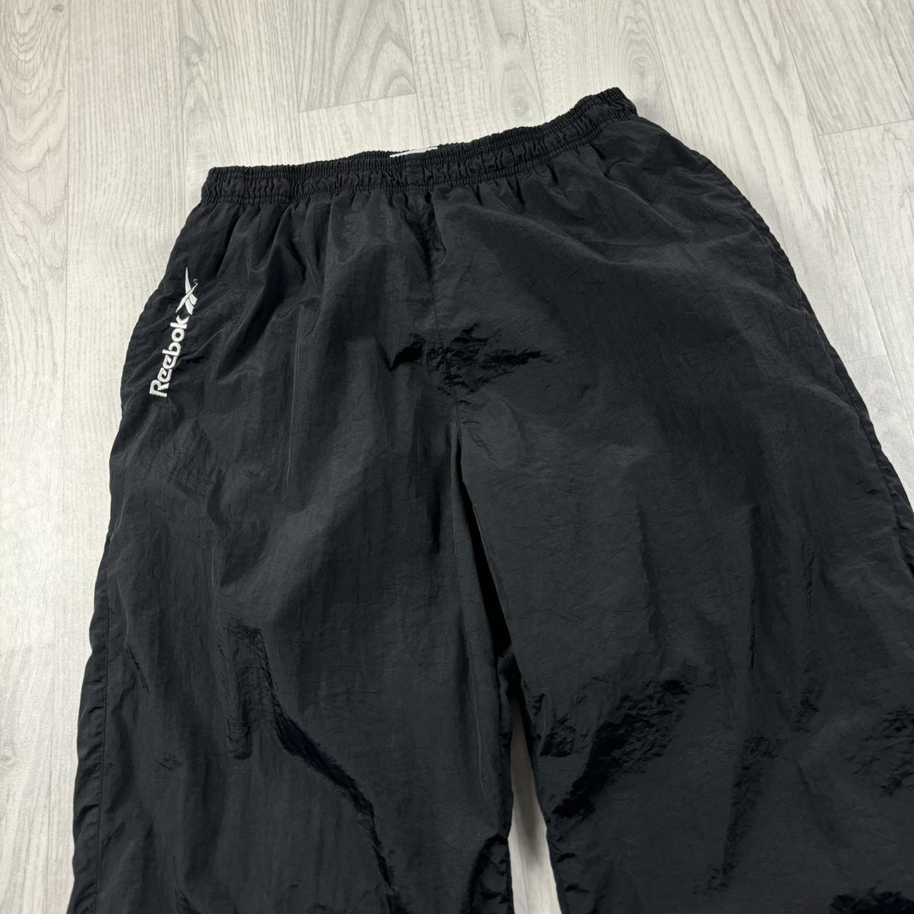 VINTAGE Y2K REEBOK STRAIGHT LEG TRACKSUIT BOTTOMS BLACK