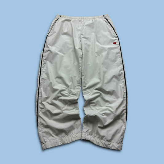 VINTAGE RARE Y2K NIKE BAGGY TRACKSUIT BOTTOMS CREAM