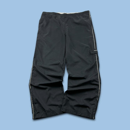 VINTAGE Y2K REEBOK BAGGY CARGO TRACKSUIT BOTTOMS BLACK