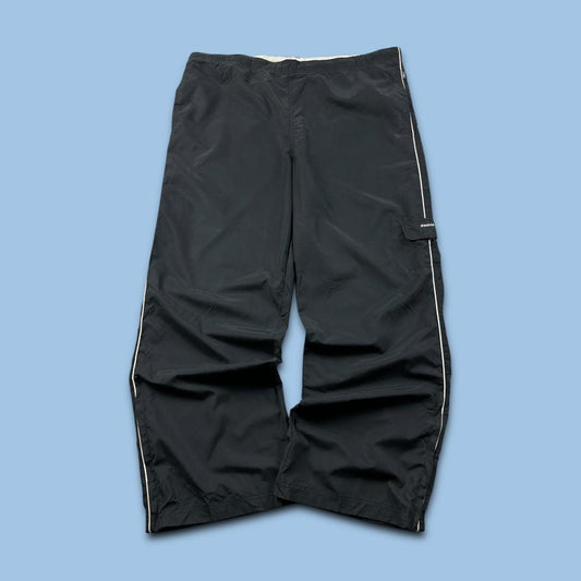 VINTAGE Y2K REEBOK BAGGY CARGO TRACKSUIT BOTTOMS BLACK