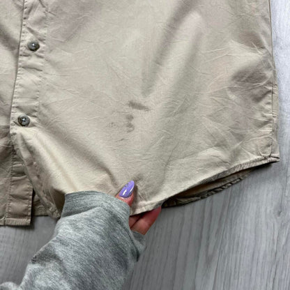 VINTAGE Y2K COLUMBIA CARGO UTILITY SHORT SLEEVE SHIRT BEIGE