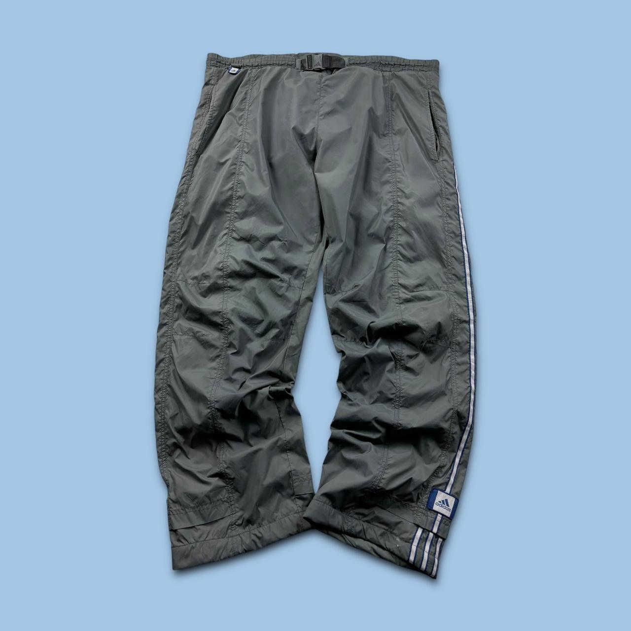 VINTAGE Y2K ADIDAS BAGGY TRACKSUIT BOTTOMS GREY