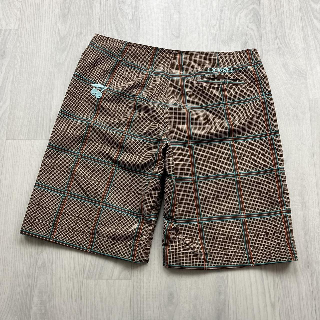 VINTAGE Y2K O’NEILL BAGGY CHECKERED BOARD SHORTS BROWN