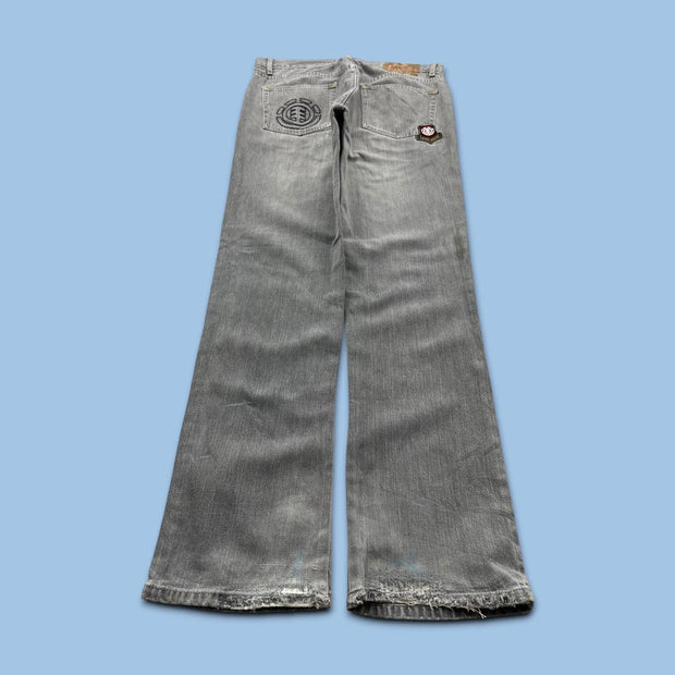 VINTAGE Y2K ELEMENT STRAIGHT LEG JEANS GREY