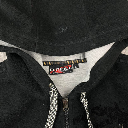 VINTAGE Y2K O’NEILL HEAVY FLEECE ZIP UP HOODIE BLACK