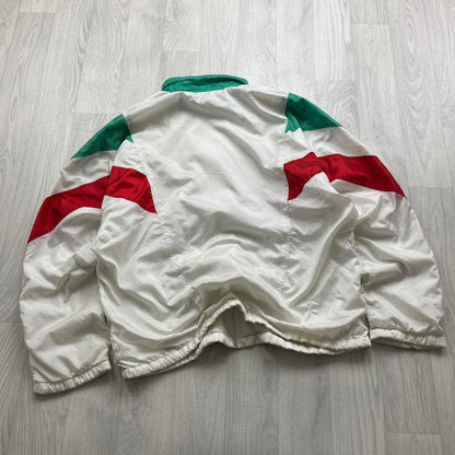 VINTAGE 90s ADIDAS PANELLED WINDBREAKER TRACK JACKET WHITE