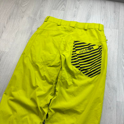 VINTAGE Y2K VOLCOM BAGGY SKI PANTS SALOPETTES YELLOW