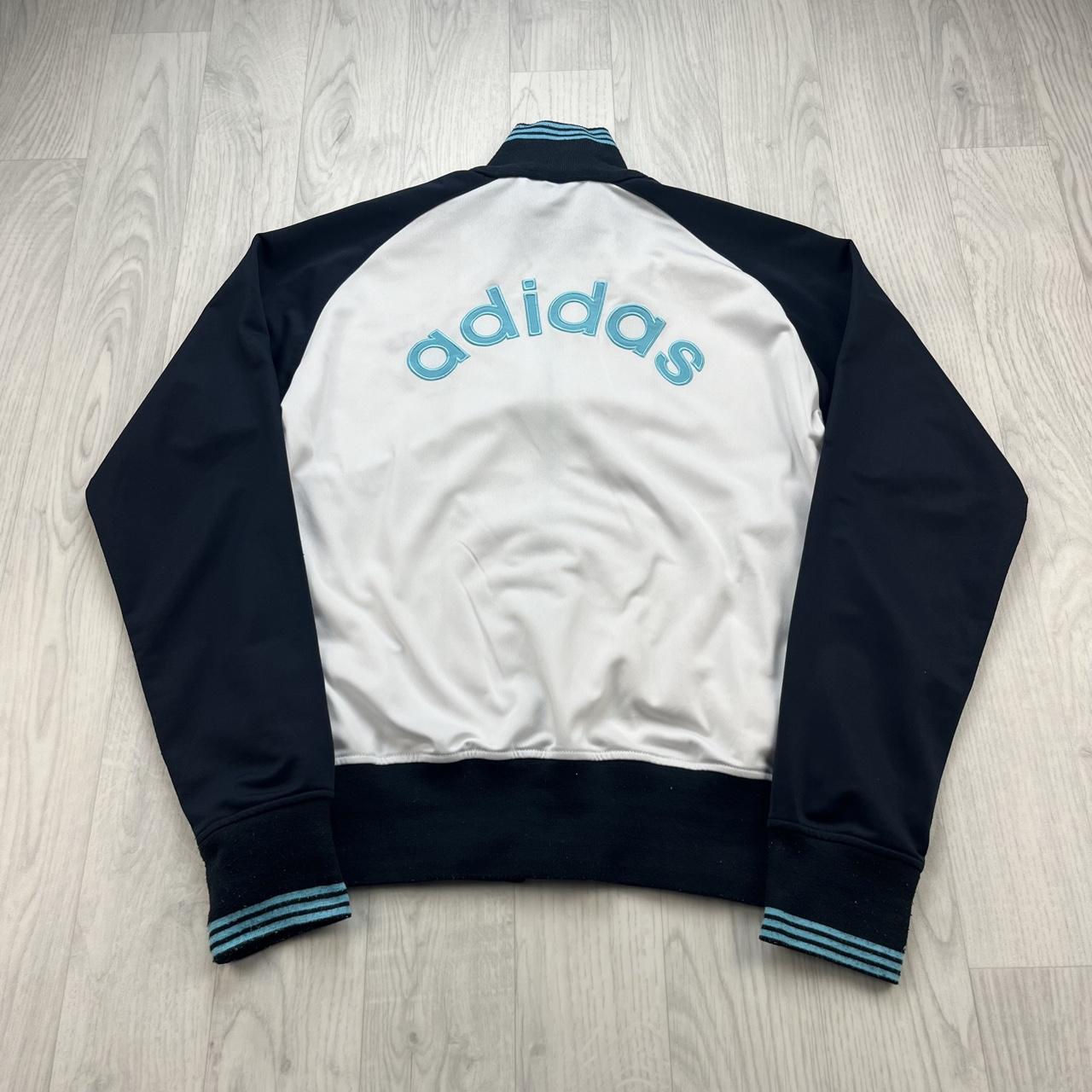 VINTAGE Y2K ADIDAS ZIP UP TRACK JACKET WHITE / NAVY