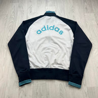 VINTAGE Y2K ADIDAS ZIP UP TRACK JACKET WHITE / NAVY