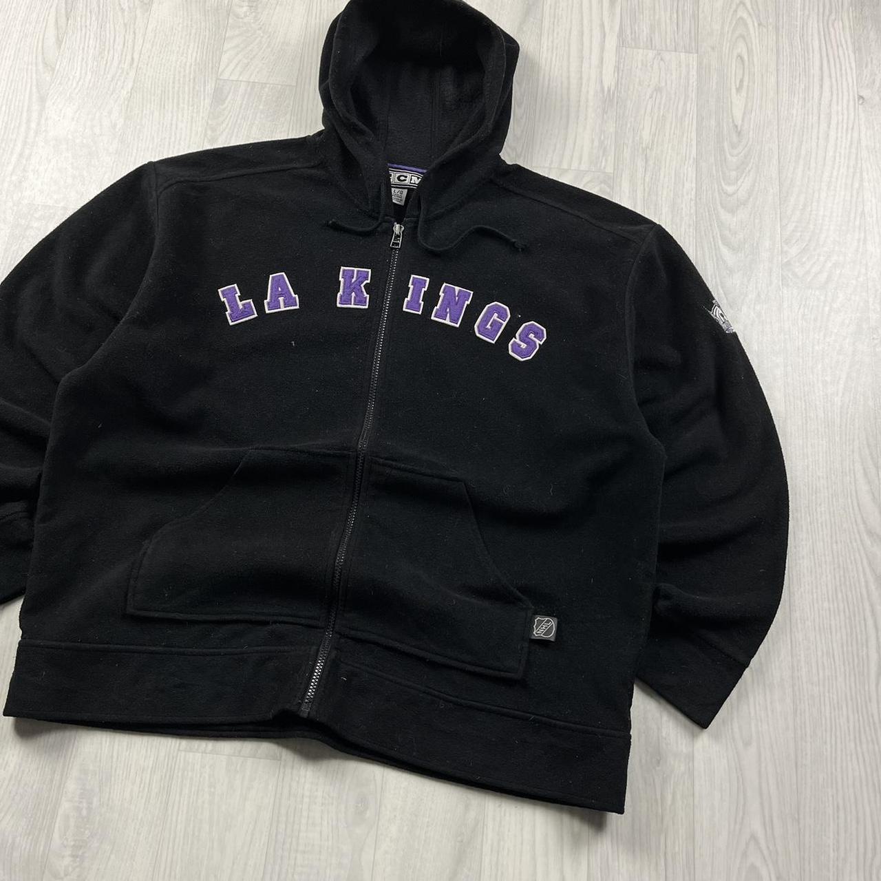 VINTAGE Y2K NHL SPELL OUT ZIP FLEECE HOODIE BLACK