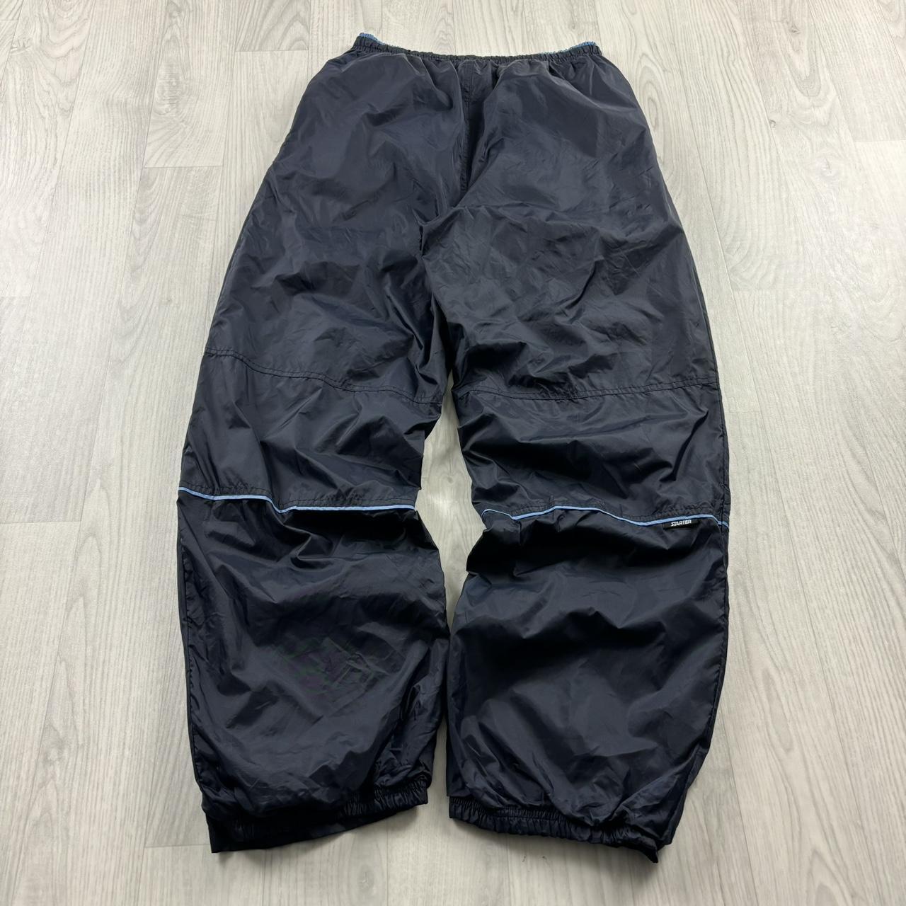 VINTAGE Y2K STARTER BAGGY TRACKSUIT BOTTOMS NAVY / BABY BLUE