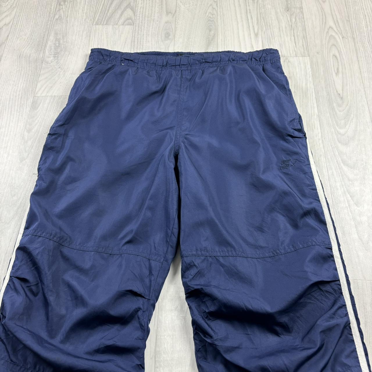 VINTAGE Y2K STARTER BAGGY TRACKSUIT BOTTOMS NAVY BLUE