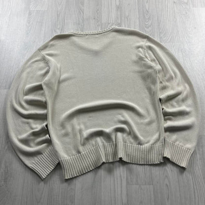 VINTAGE Y2K TOMMY HILFIGER CHUNKY KNITTED JUMPER CREAM