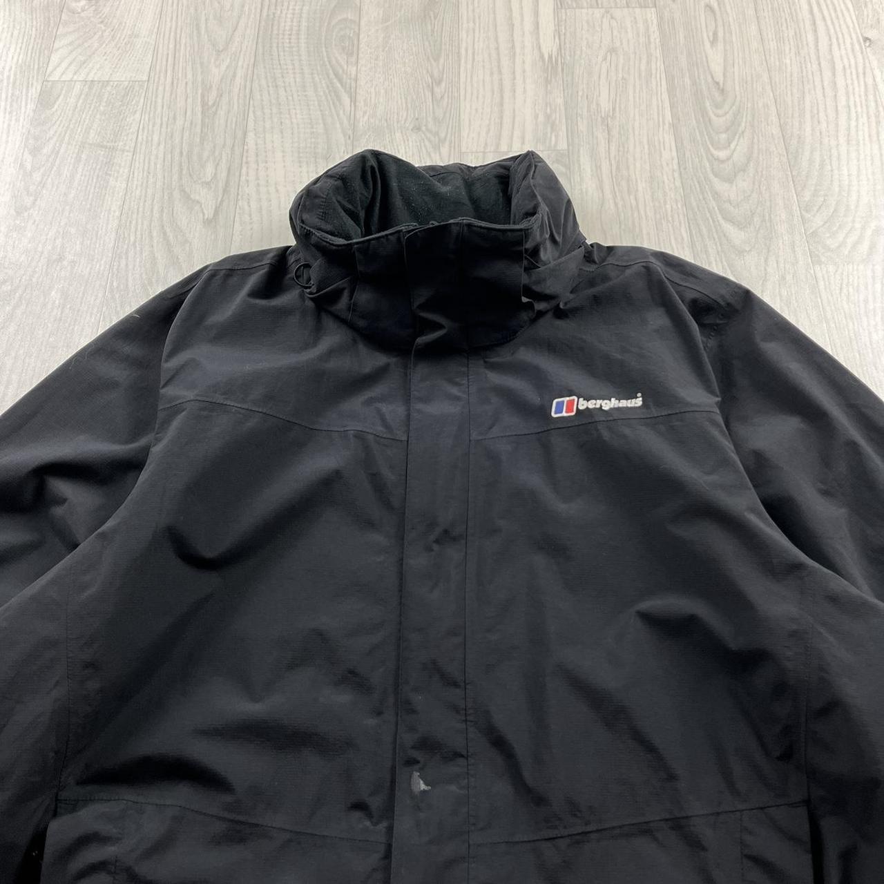 VINTAGE 00s BERGHAUS TECHNICAL HOODED JACKET BLACK