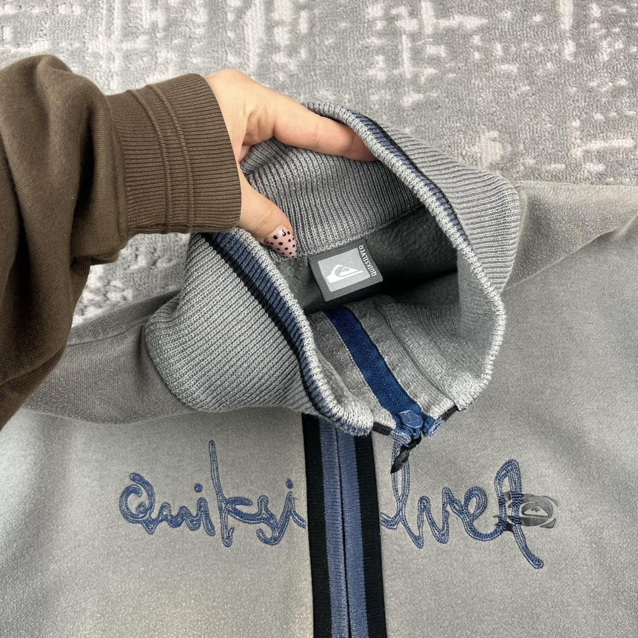 VINTAGE Y2K QUIKSILVER ZIP UP BOXY SWEATSHIRT GREY