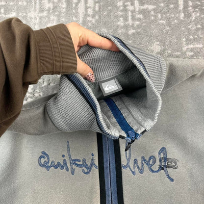VINTAGE Y2K QUIKSILVER ZIP UP BOXY SWEATSHIRT GREY