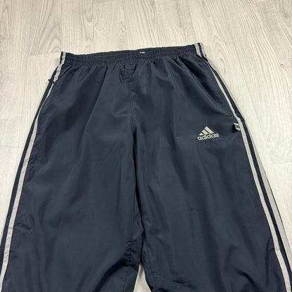 VINTAGE Y2K ADIDAS BAGGY TRACKSUIT BOTTOMS NAVY / GREY