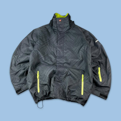 VINTAGE Y2K QUIKSILVER PLAID TECHNICAL SKI JACKET GREY BLACK