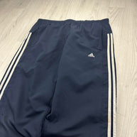 VINTAGE Y2K ADIDAS SIDE STRIPE BAGGY TRACKSUIT BOTTOMS NAVY