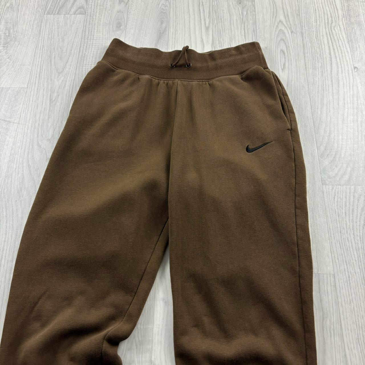 NIKE CUFFED COTTON SWEATPANTS BROWN