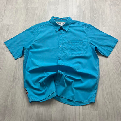 VINTAGE Y2K QUIKSILVER SHORT SLEEVE SHIRT BLUE