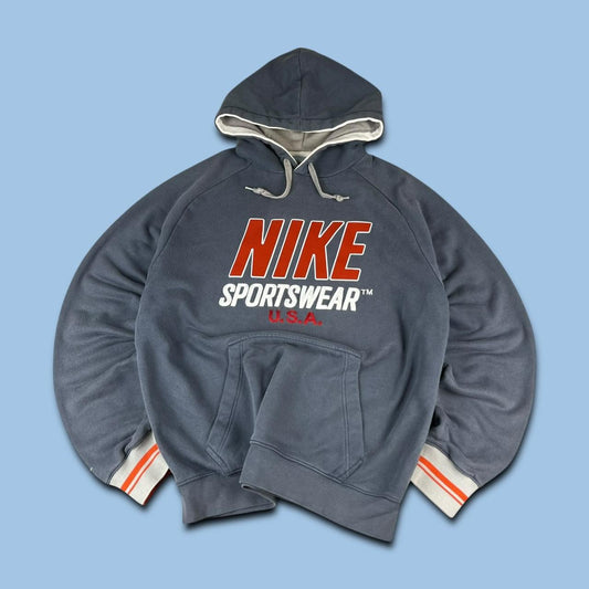 VINTAGE Y2K NIKE SPELL OUT SPORTSWEAR HOODIE NAVY
