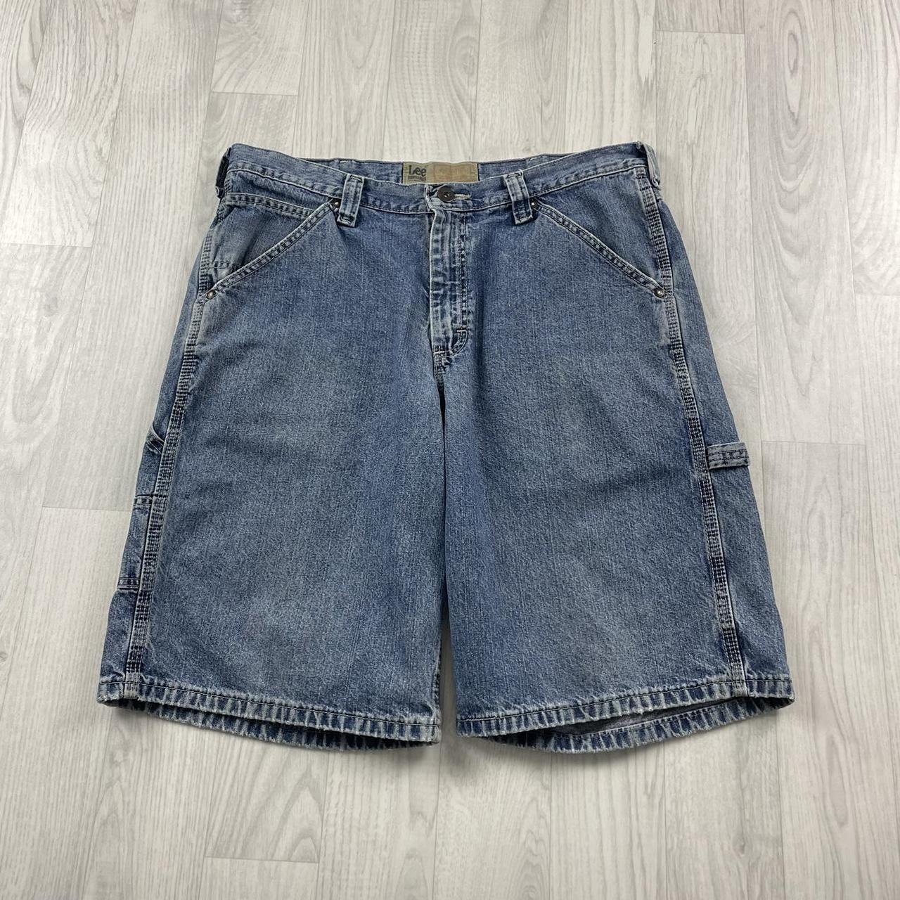 VINTAGE LEE BAGGY CARPENTER JORTS BLUE (36w)