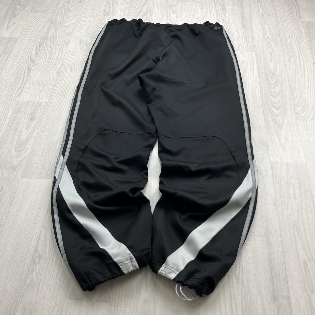 VINTAGE Y2K ADIDAS SIDE STRIPE BAGGY TRACKSUIT BOTTOMS BLACK