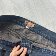 VINTAGE Y2K AMINGO BAGGY BOOTCUT JEANS NAVY BLUE