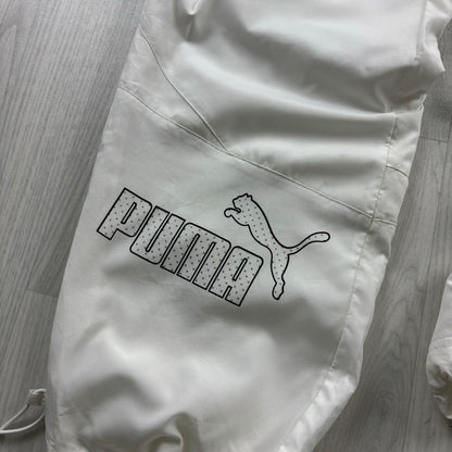 VINTAGE Y2K PUMA TECHNICAL BAGGY TRACKSUIT BOTTOMS WHITE