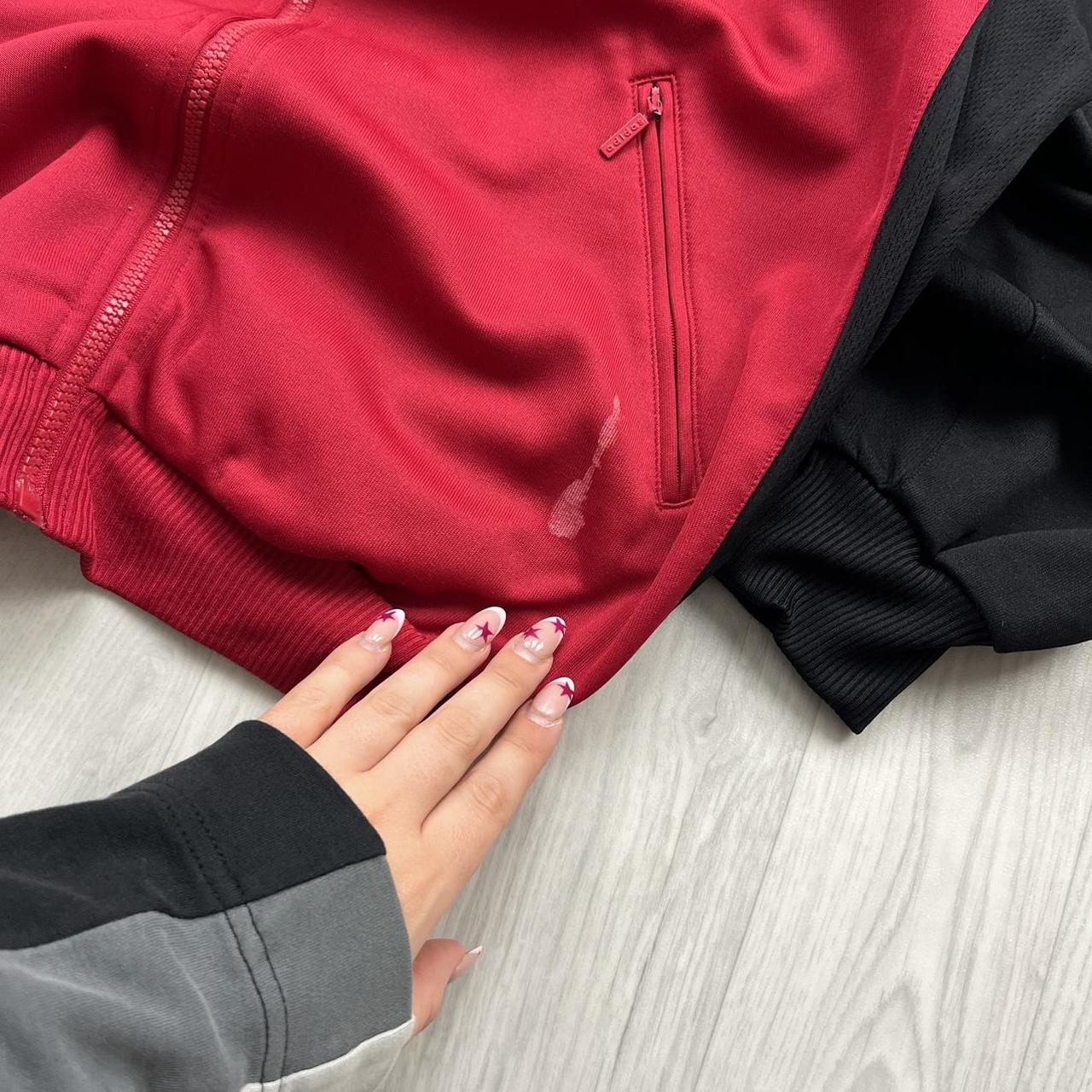 VINTAGE 90s ADIDAS BOXY TRACKSUIT JACKET RED / BLACK