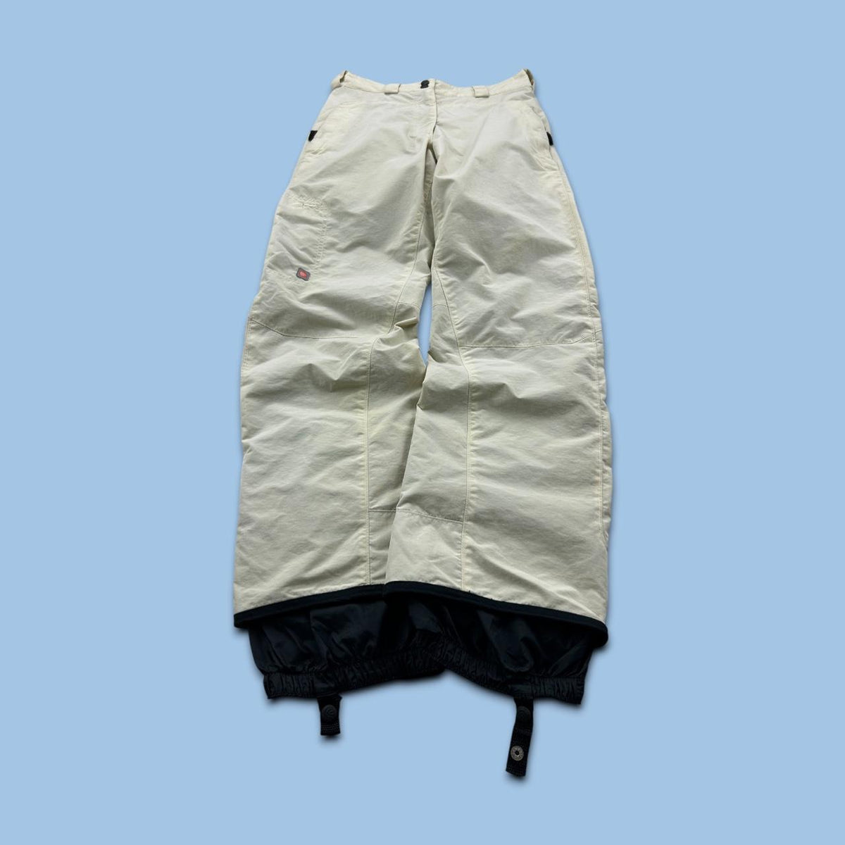 VINTAGE Y2K COLUMBIA BAGGY SKI PANTS SALOPETTES CREAM
